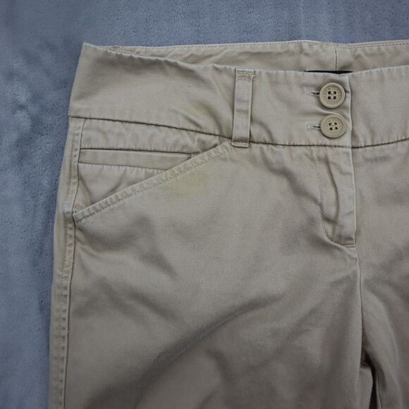 New York and Company Pants Womens 6 Beige Petite Boot Cut Flat Front Bottoms - Picture 10 of 16